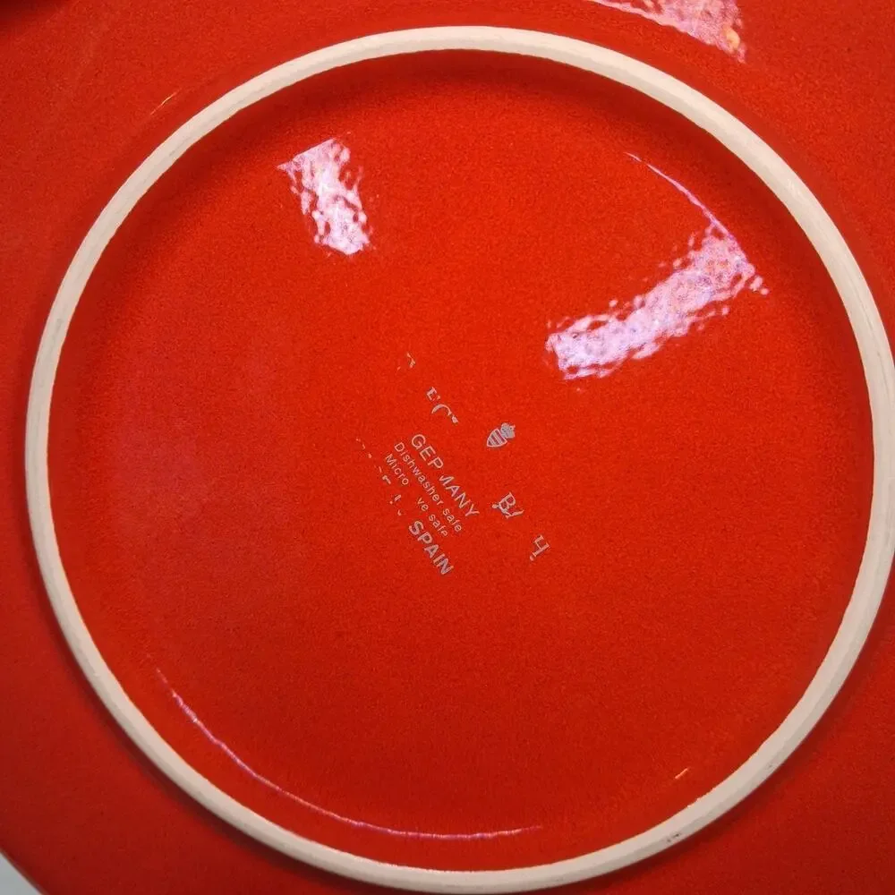 Vintage Waechtersbach Spain Cherry Red Salad Dessert Appetizer Plates 7 3/4